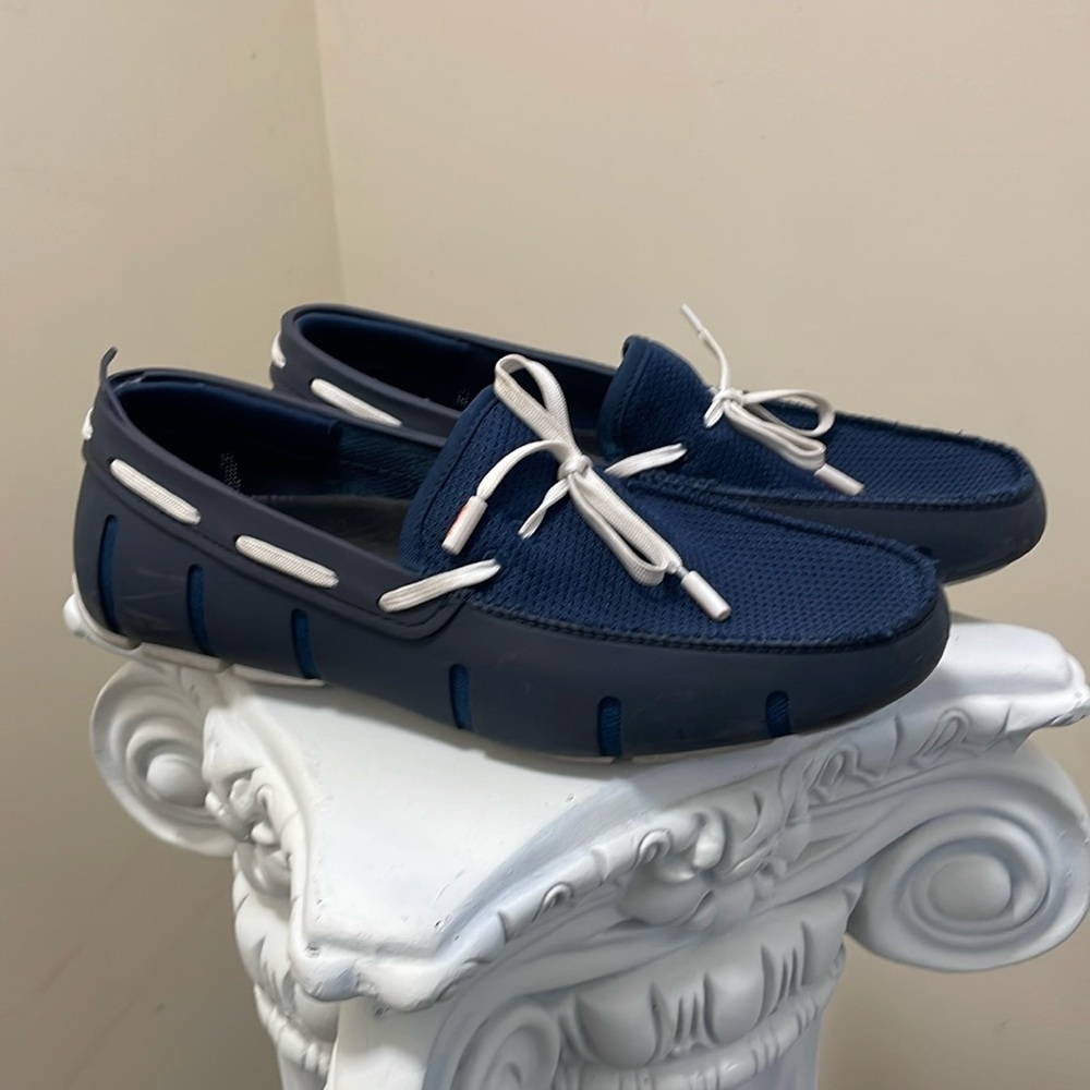 Swims - Slip On Braided Lace Loafer Casual Waterproof Shoes - Blue - 7